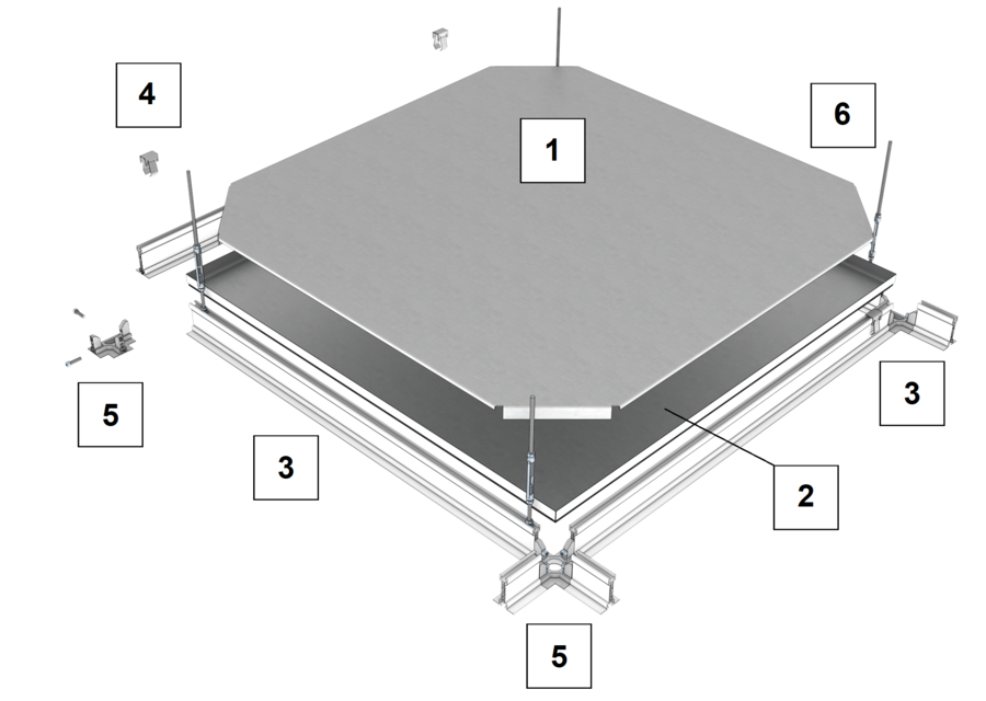 Grid Ceiling with Joint Connectors │ Crossdata 55A